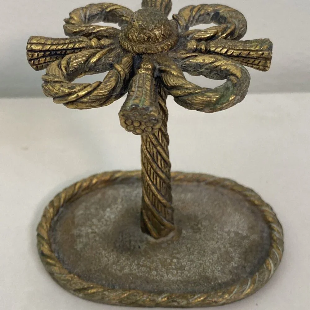 vintage HANNA Brass Brush Holder 3”x3”